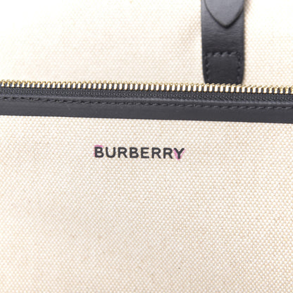 Burberry Cotton Soft Canvas Calfskin Medium Belt Tote Natural Black 7 of 11