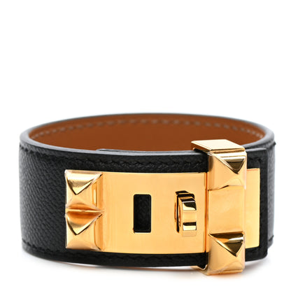 Hermes Madame Calfskin Collier de Chien 24 Bracelet T1 Black 1 of 9