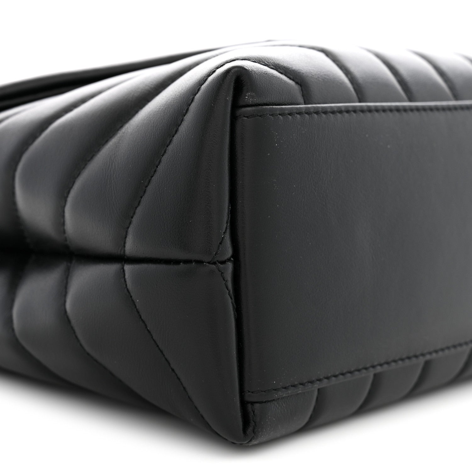 Saint Laurent Calfskin Y Quilted Monogram Monochrome Small Loulou Chain Satchel Black 9 of 10