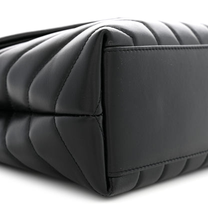 Saint Laurent Calfskin Y Quilted Monogram Monochrome Small Loulou Chain Satchel Black 9 of 10