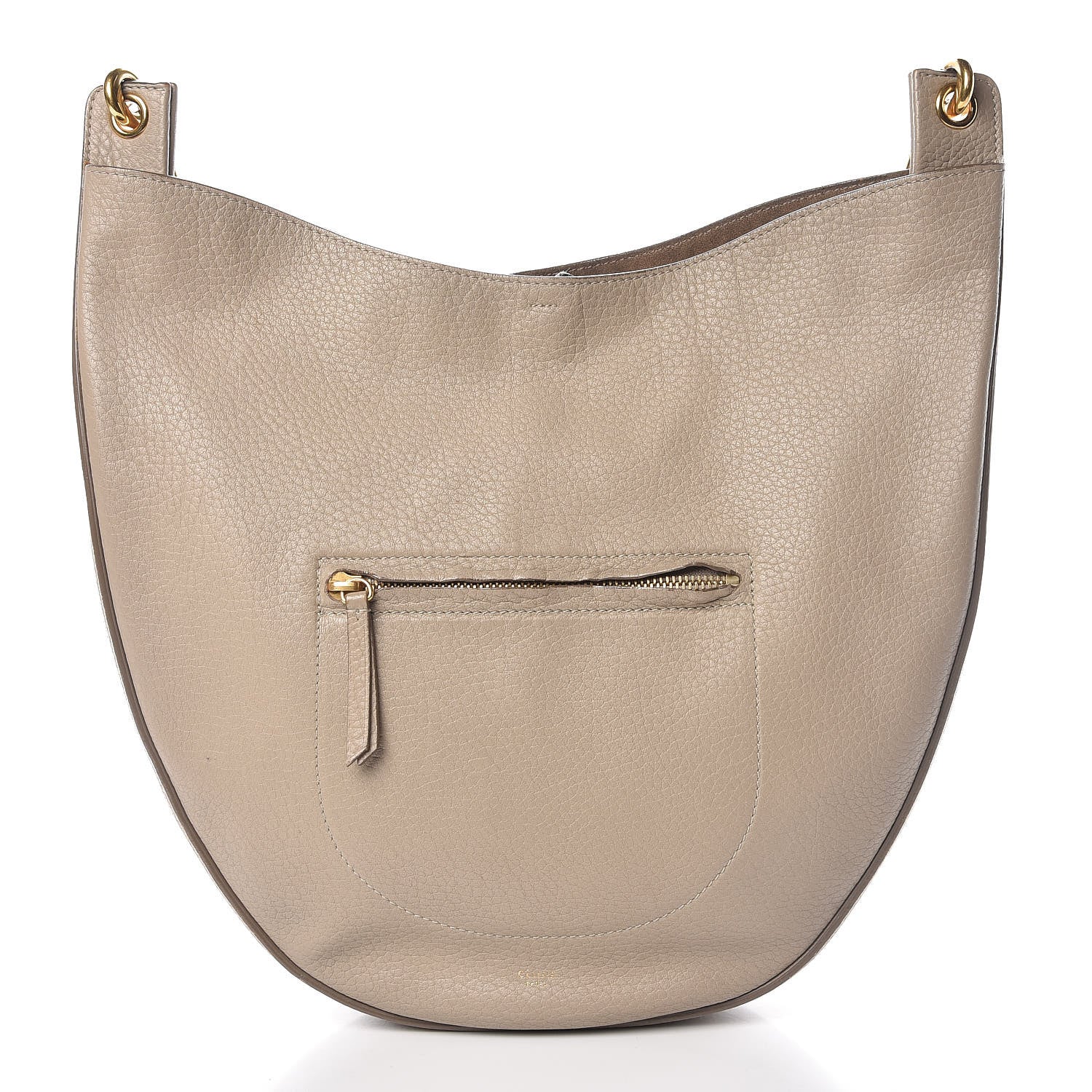Celine Crisped Calfskin Medium Hobo Light Taupe 1 of 12
