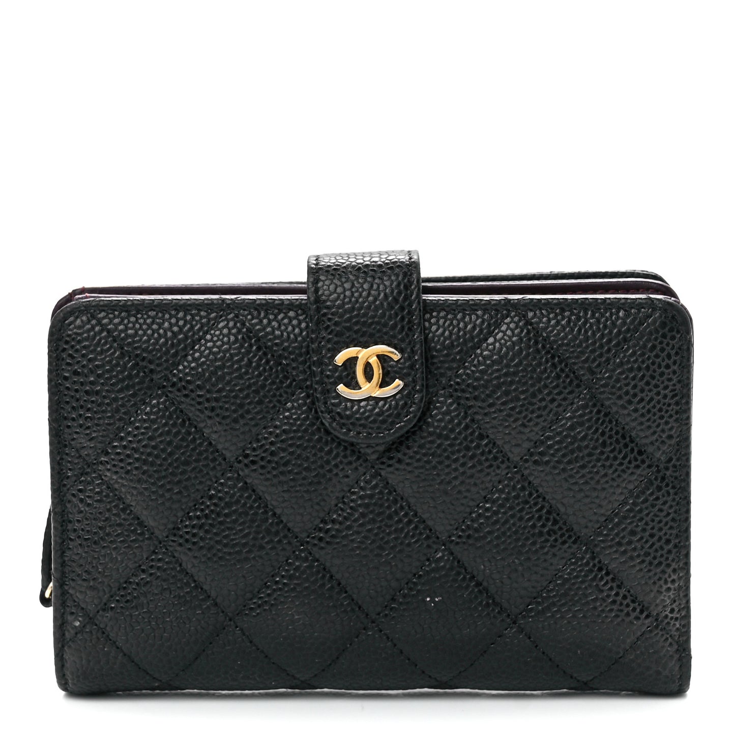 Caviar Quilted CC French Wallet Black