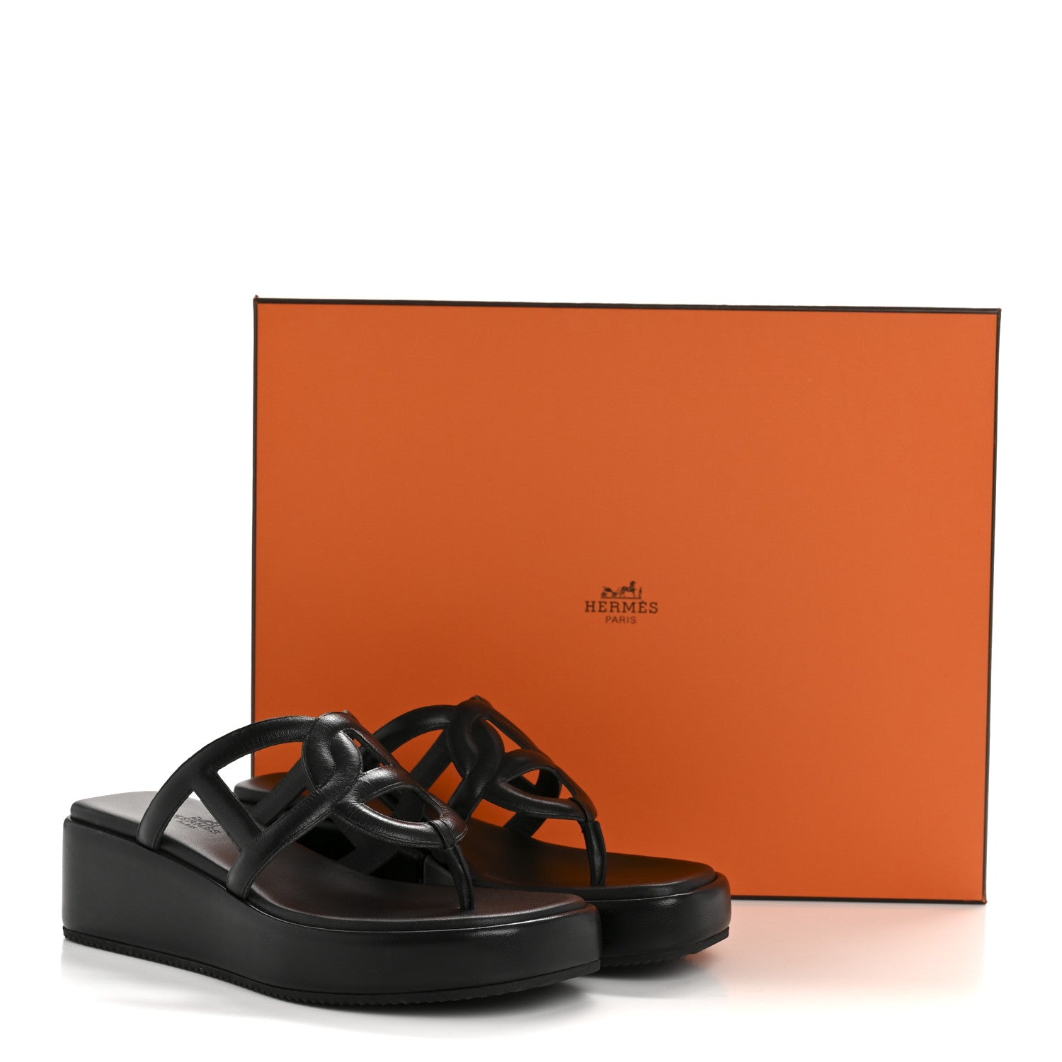 Hermes Nappa Gipsy Sandals 38 Black 12 of 12