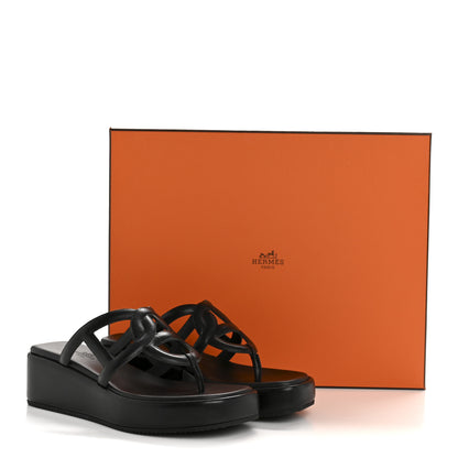 Hermes Nappa Gipsy Sandals 38 Black 12 of 12