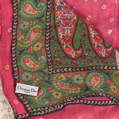 Christian Dior Silk Paisley Square Scarf Multicolor 3 of 3