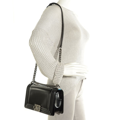 Chanel Glazed Calfskin Medium Boy Flap Black 2 of 8