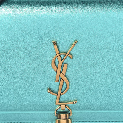 Saint Laurent Laminated Calfskin Classic Monogram Kate Tassel Chain Wallet Green 8 of 12