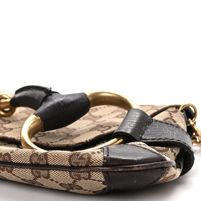 Gucci Monogram Horsebit Clutch Dark Brown 9 of 13