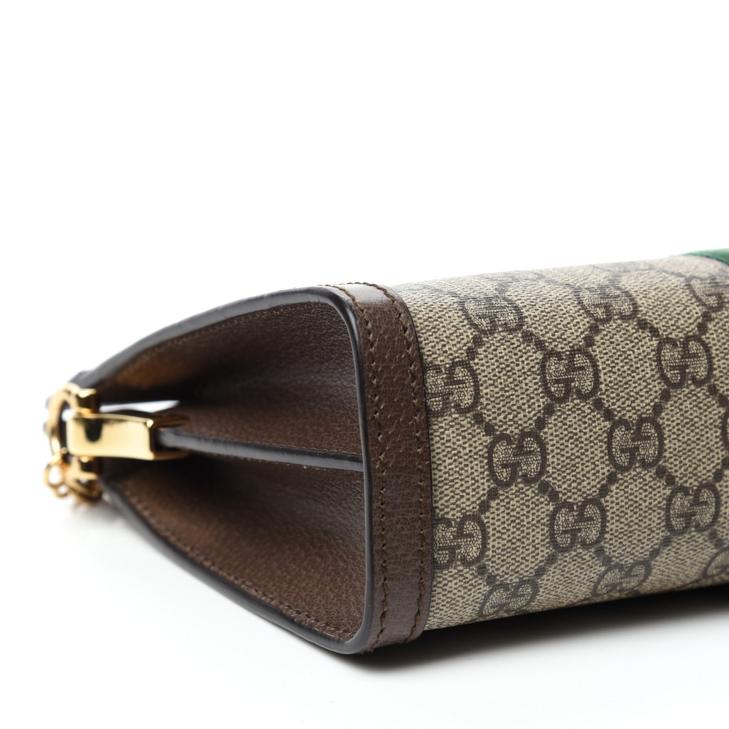 GG Supreme Monogram Web Small Ophidia Chain Shoulder Bag Brown