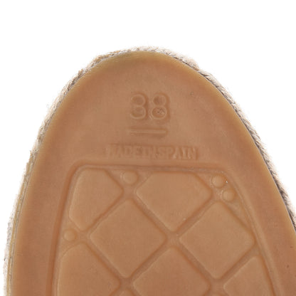 Chanel Denim Toile CC Espadrilles 38 Navy Black 9 of 11