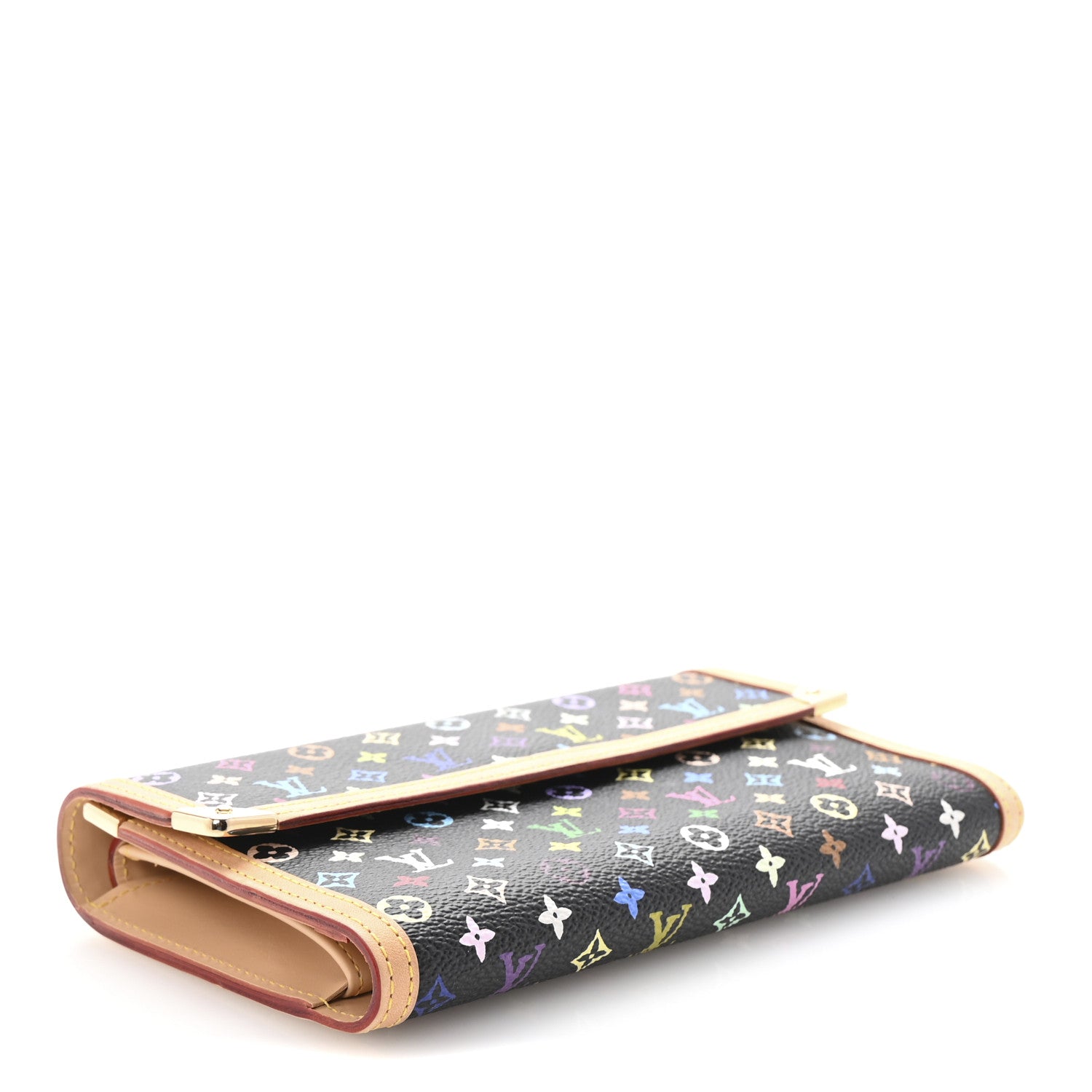 Louis Vuitton Monogram Multicolor Porte Tresor International Wallet Black 4 of 6