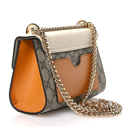 Gucci GG Supreme Monogram Calfskin Small Padlock Shoulder Bag Beige Mystic White Sun Oil 3 of 10