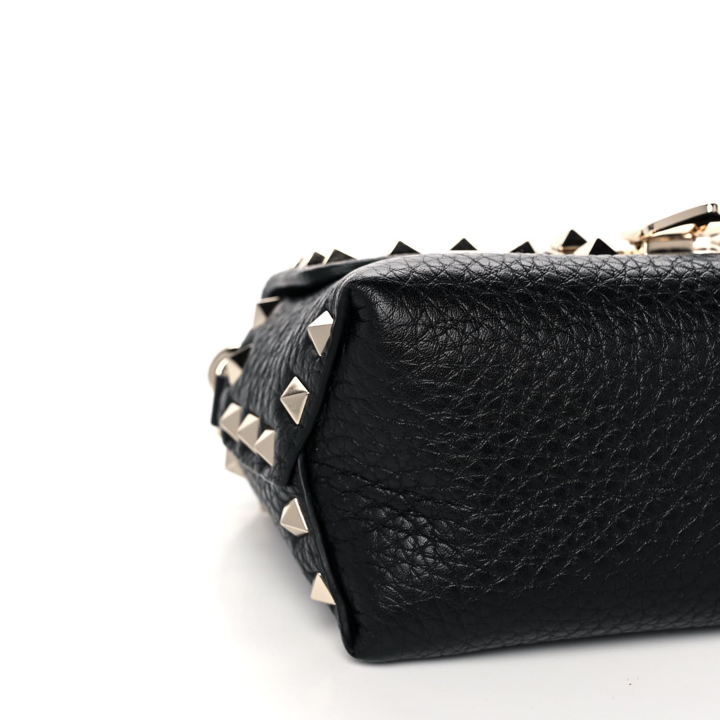 Pebbled Calfskin Mini Rockstud Crossbody Bag Black