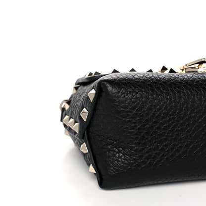 Valentino Garavani Pebbled Calfskin Mini Rockstud Crossbody Bag Black 10 of 14