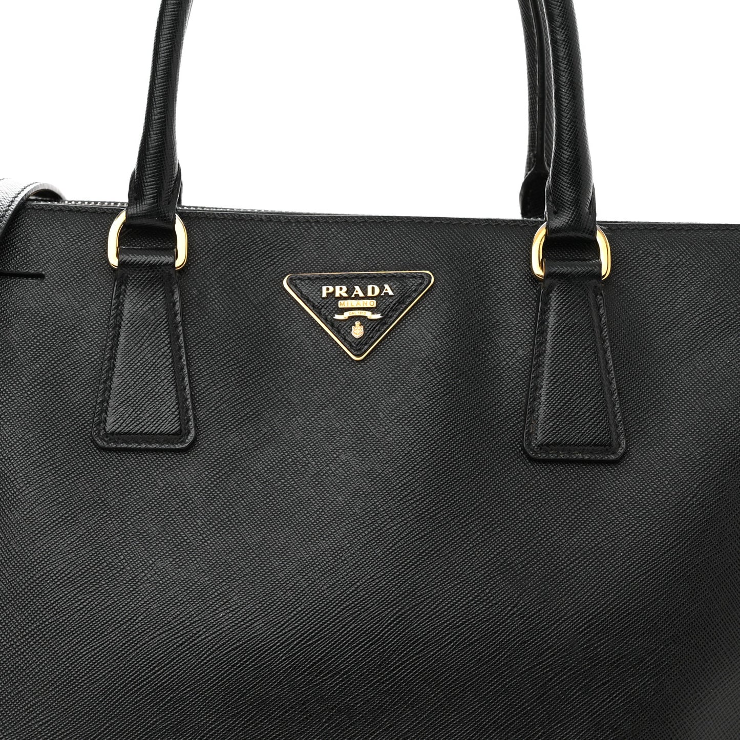 Saffiano Large Galleria Double Zip Tote Black