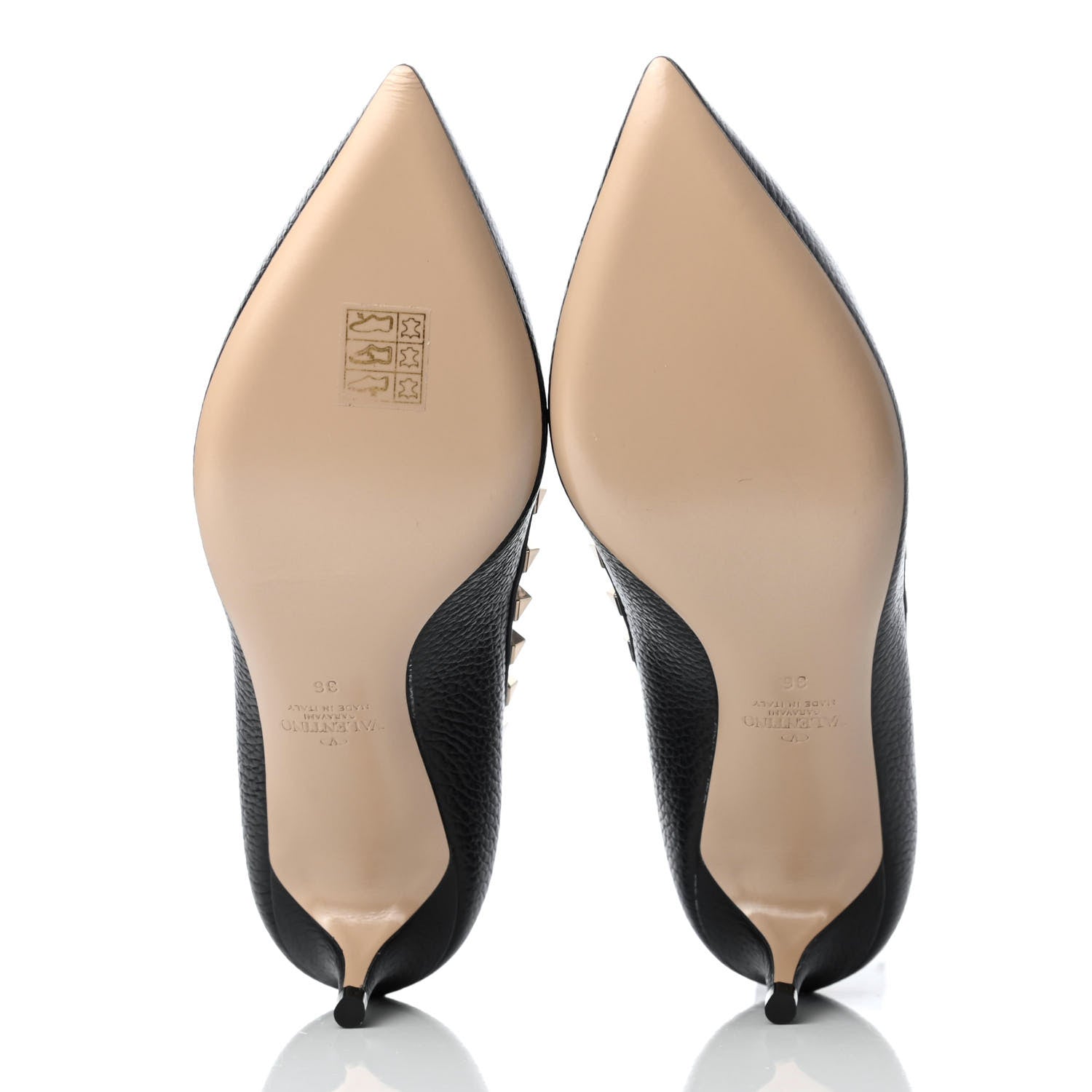 Valentino Garavani Pebbled Calfskin Rockstud 50mm Pumps 36 Black 5 of 11