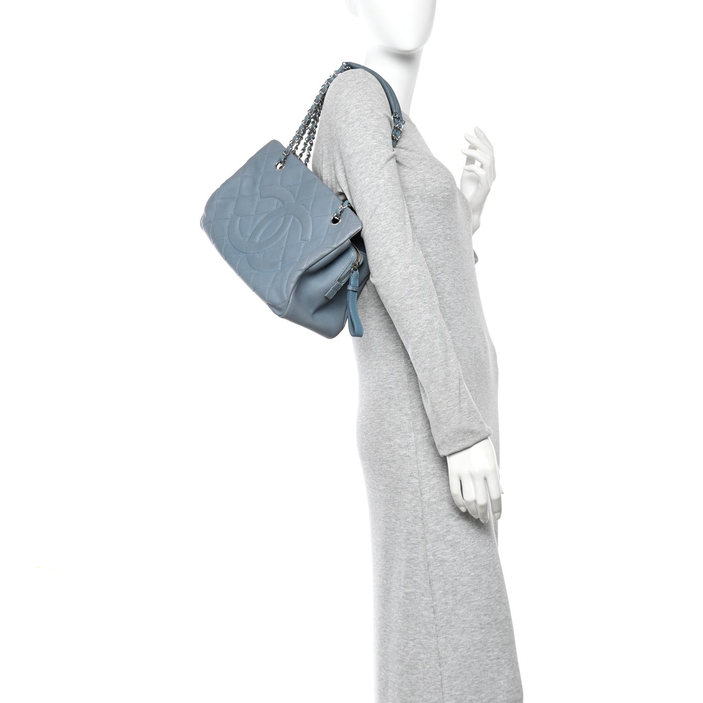 Caviar Quilted CC Timeless Soft Tote Blue