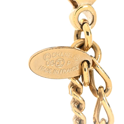 Chanel Metal Textured CC Pendant Necklace Gold 5 of 6