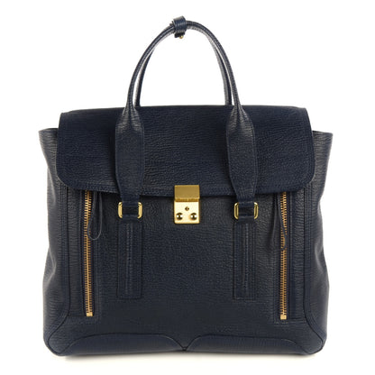 3.1 Phillip Lim 3.1 Textured Calfskin Large Pashli Satchel Ink 1 of 15