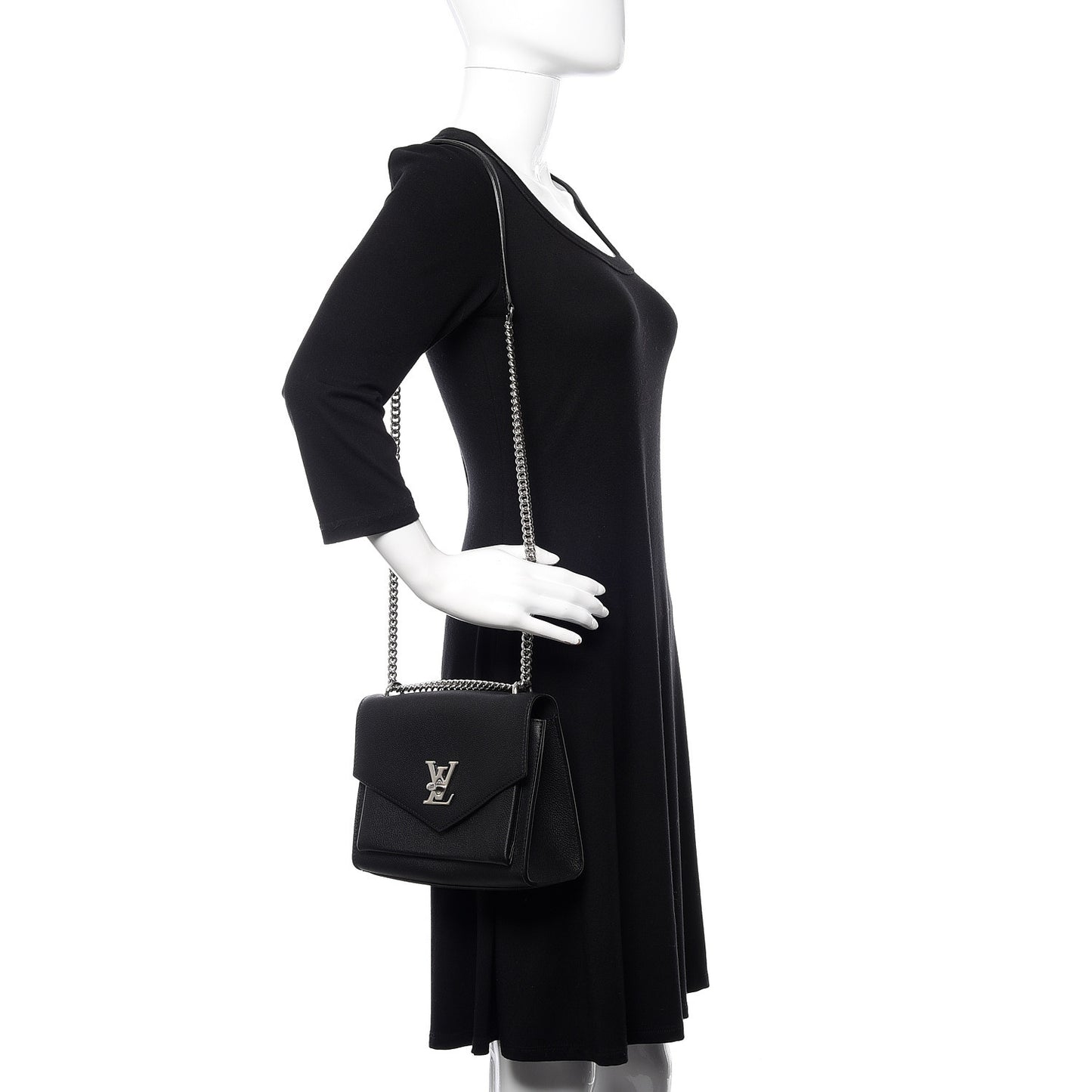 Soft Calfskin My Lockme Chain Bag BB Black