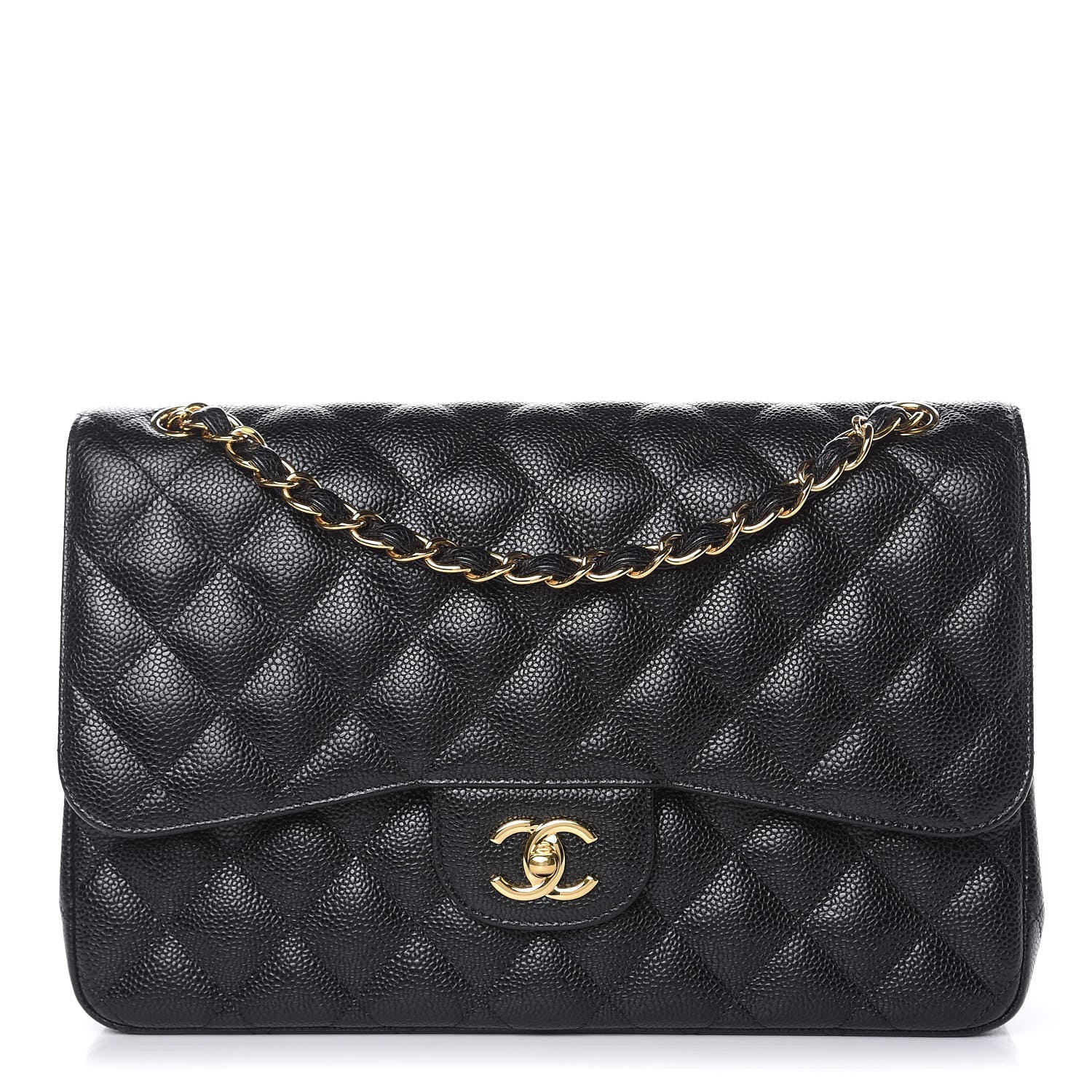 Chanel Caviar Quilted Jumbo Double Flap Black 1 of 10