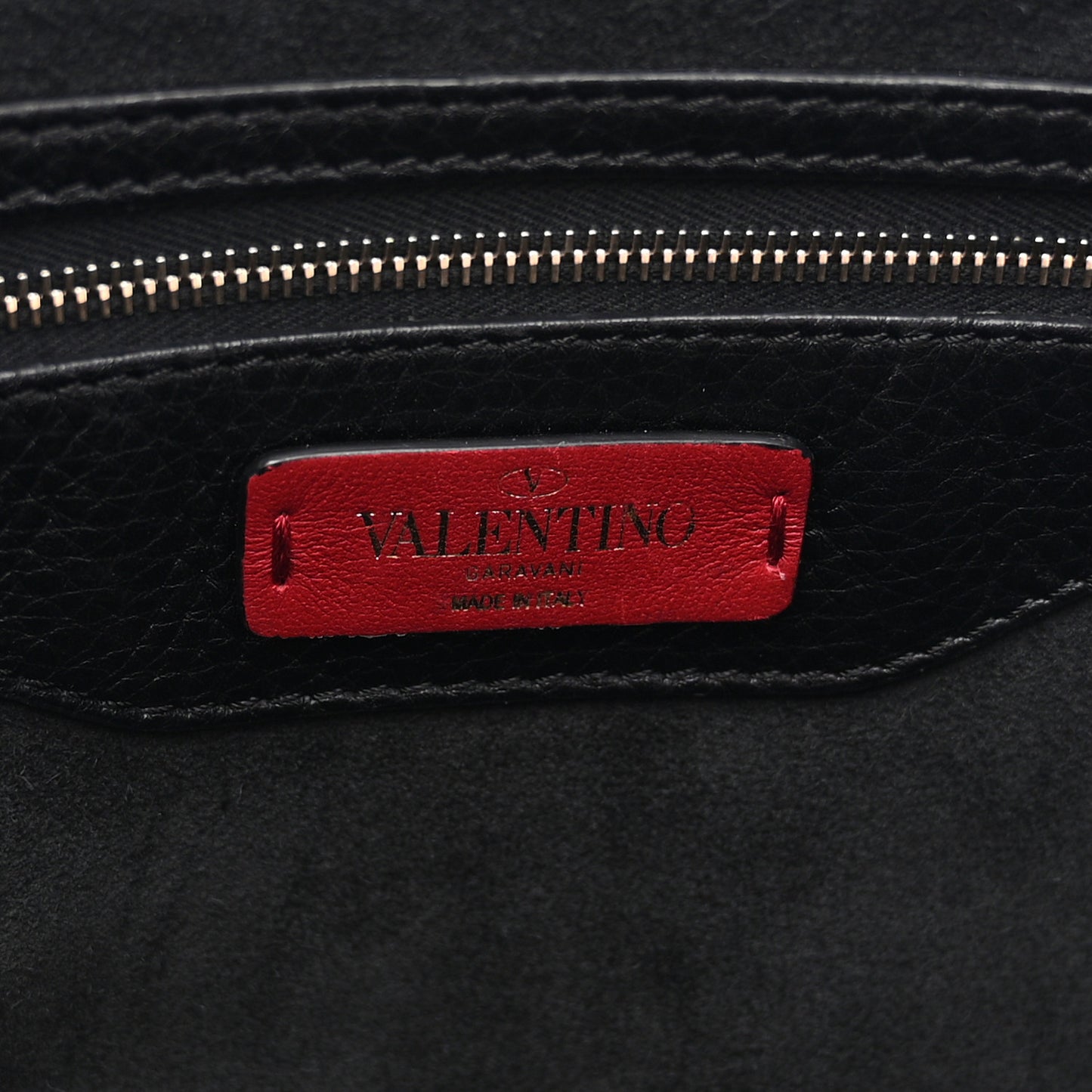 Grained Calfskin Rockstud Shoulder Tote Black