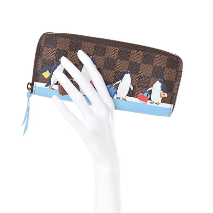 Louis Vuitton Damier Ebene 2017 Christmas Animation Clemence Wallet 2 of 7