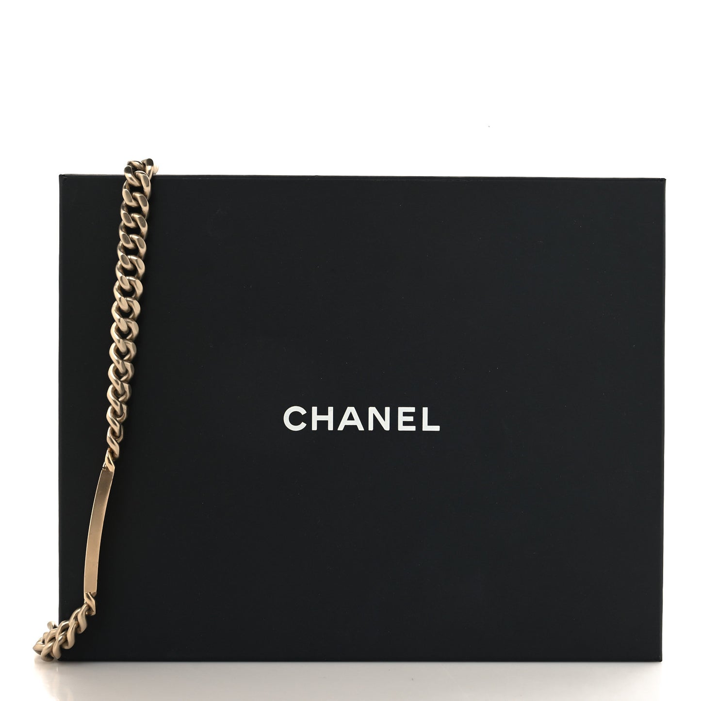 Oversized Chain Logo Necklace Gold