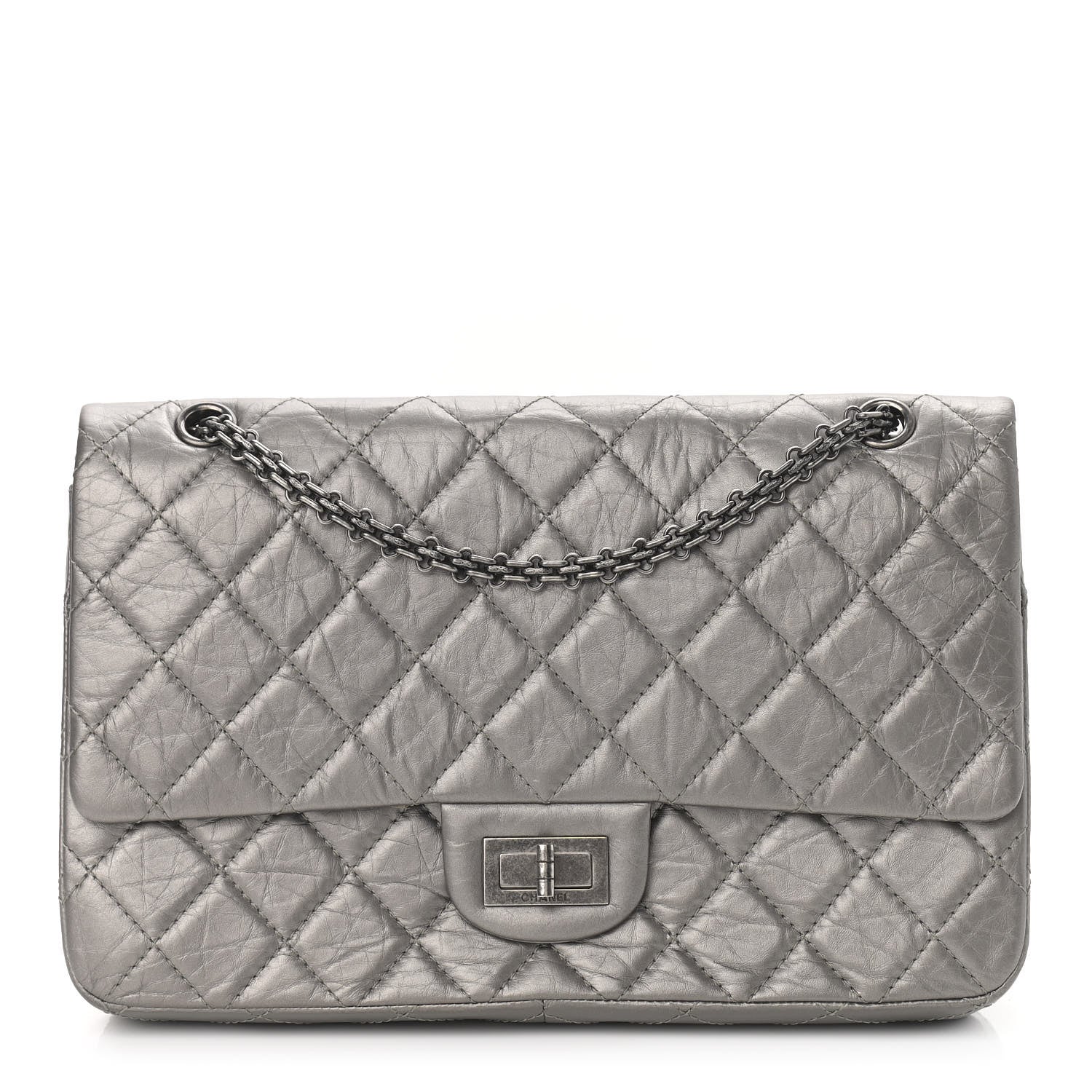 Chanel Metallic Aged Calfskin Quilted 2.55 Reissue 226 Flap Silver 1 of 10