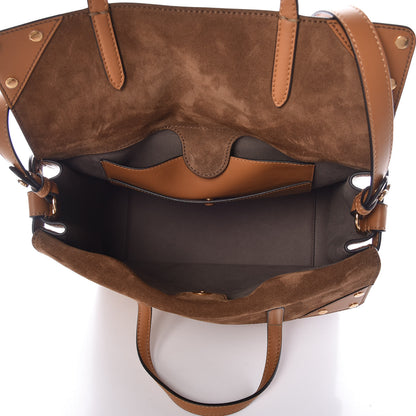 Fendi Vitello Grace Suede Flip Tote Nocciola Marrone 8 of 12