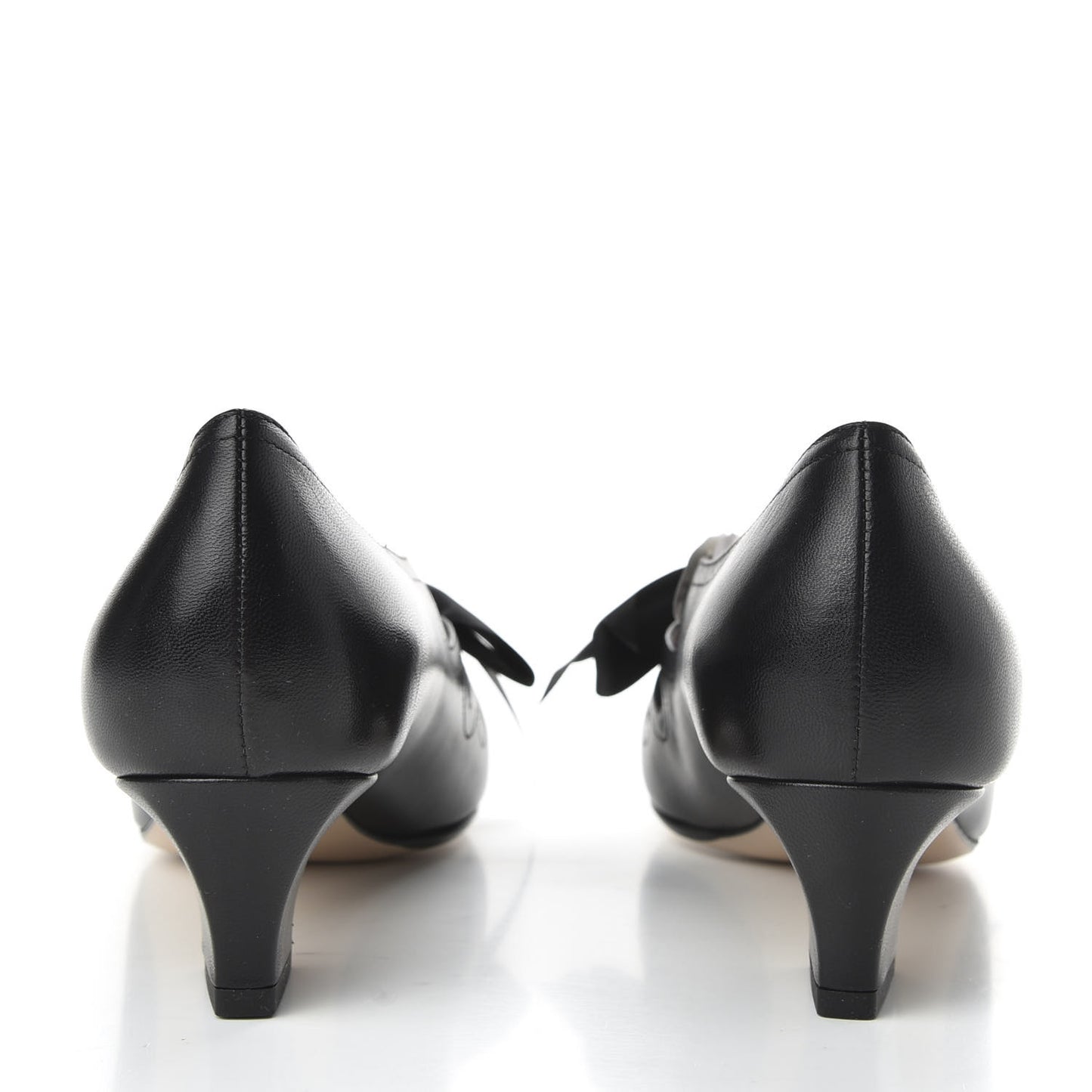 Malaga Kid Bow Berith Low Heel Pumps 36.5 Black