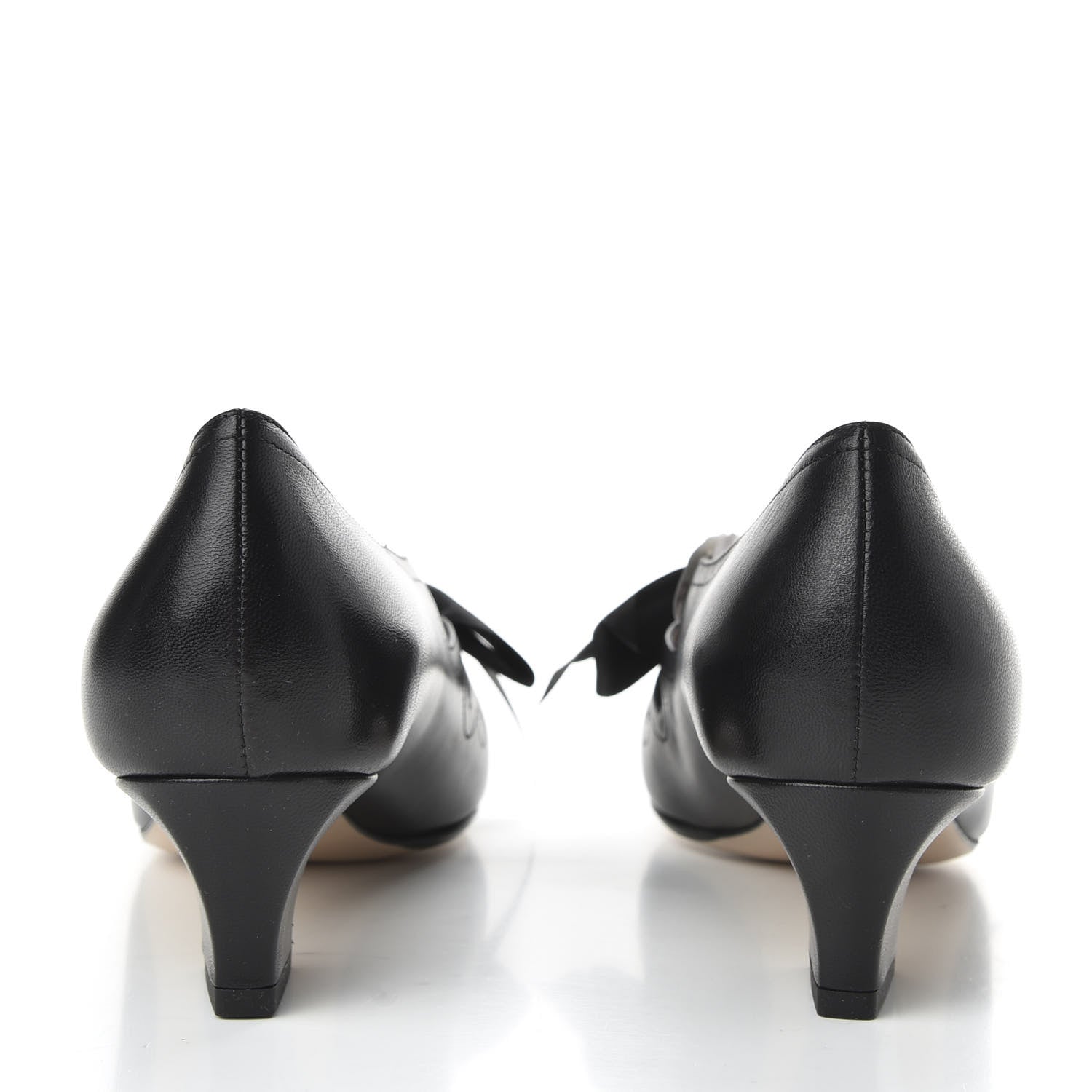 Gucci Malaga Kid Bow Berith Low Heel Pumps 36.5 Black 4 of 10
