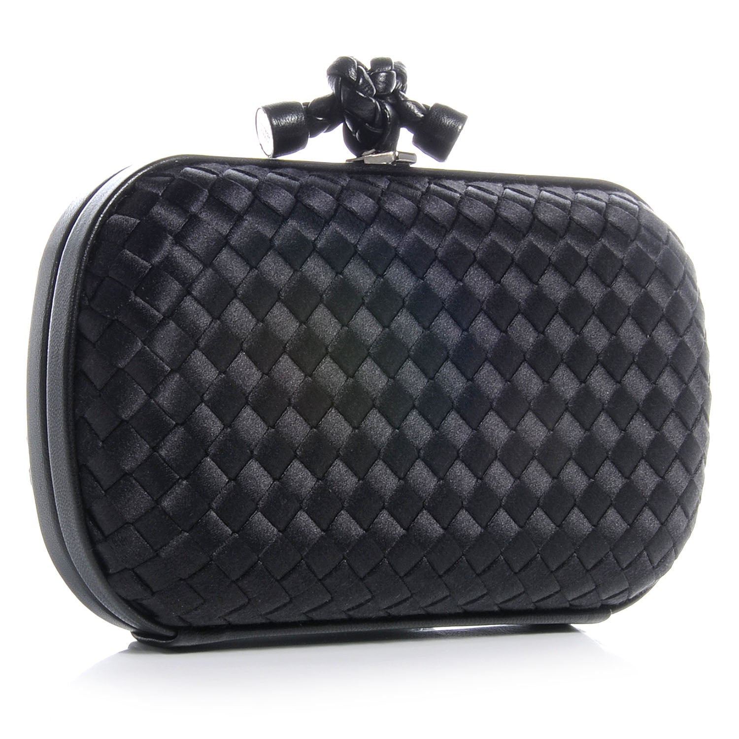 Bottega Veneta Satin Knot Clutch Nero Black 3 of 9