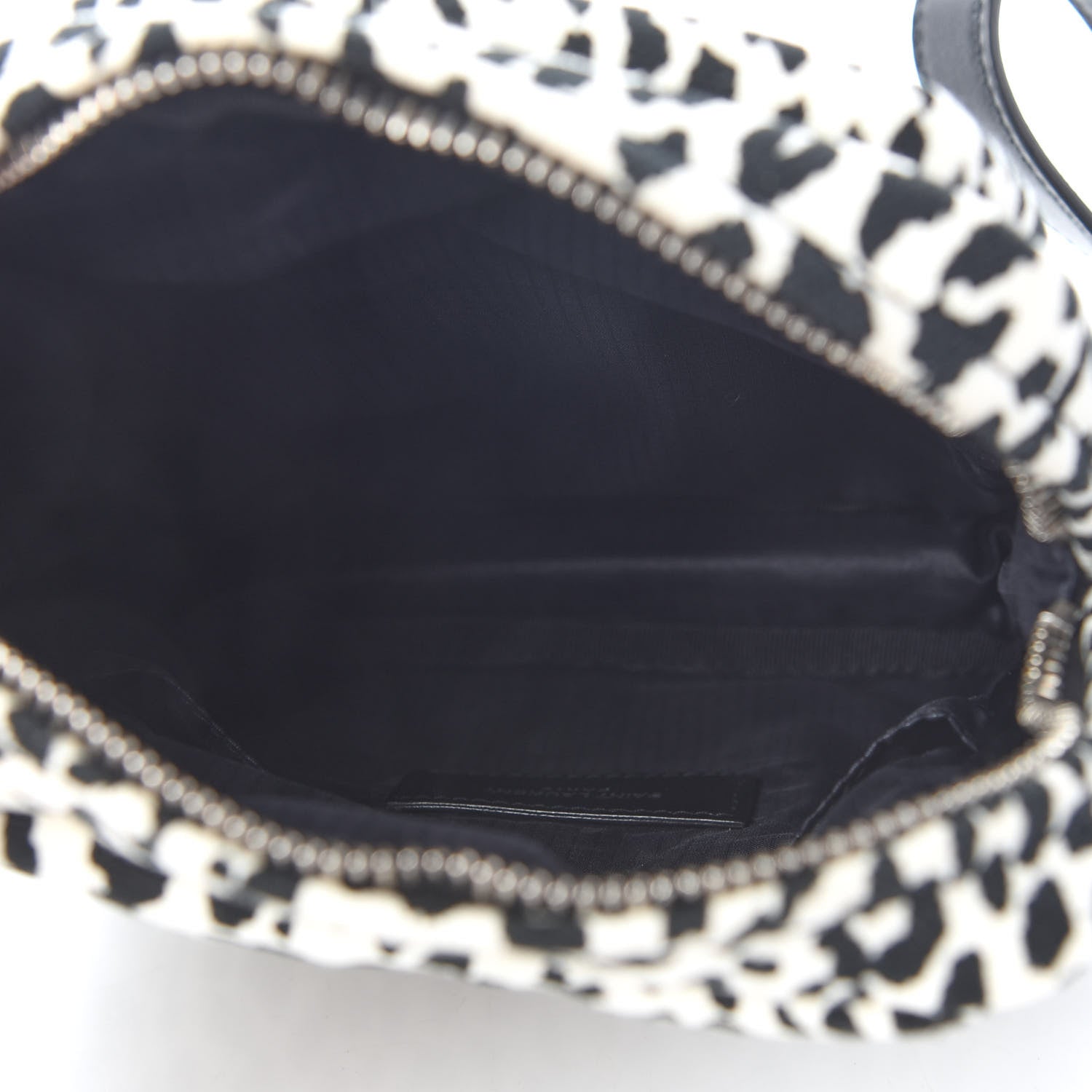 Saint Laurent Canvas Leopard Print Sid Messenger Bag Black White 5 of 9