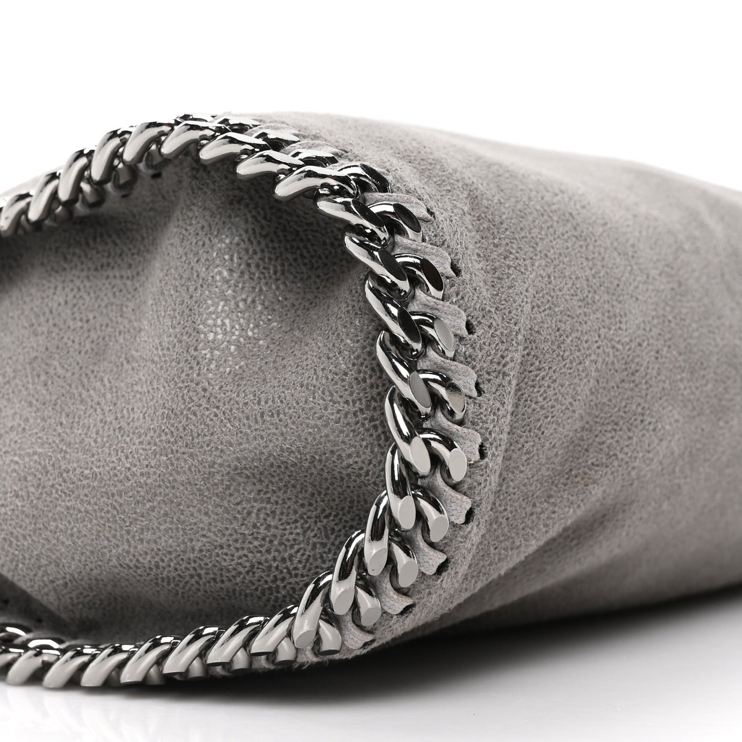 Shaggy Deer Mini Falabella Fold Over Tote Light Grey