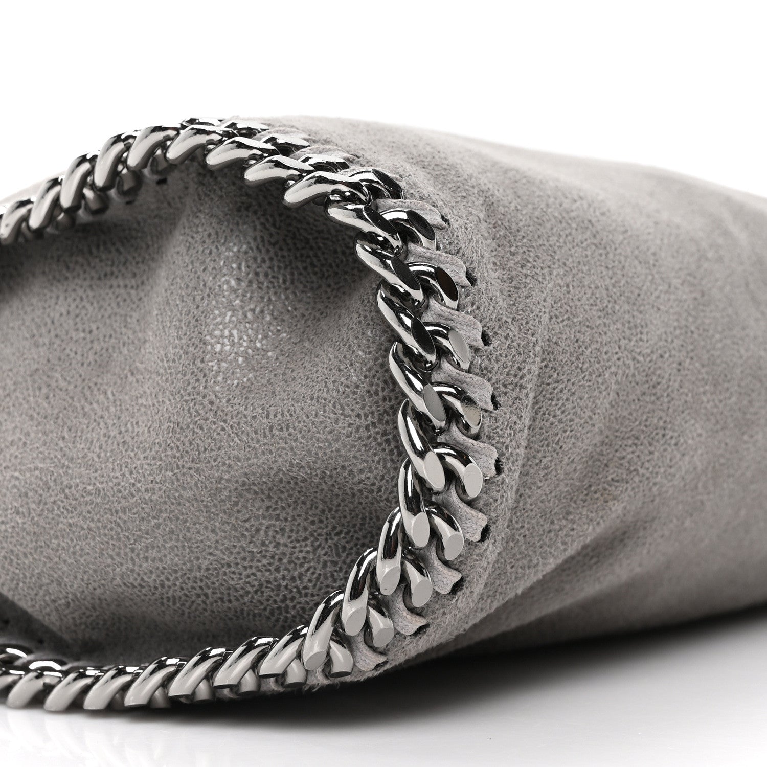 Stella McCartney Shaggy Deer Mini Falabella Fold Over Tote Light Grey 7 of 8