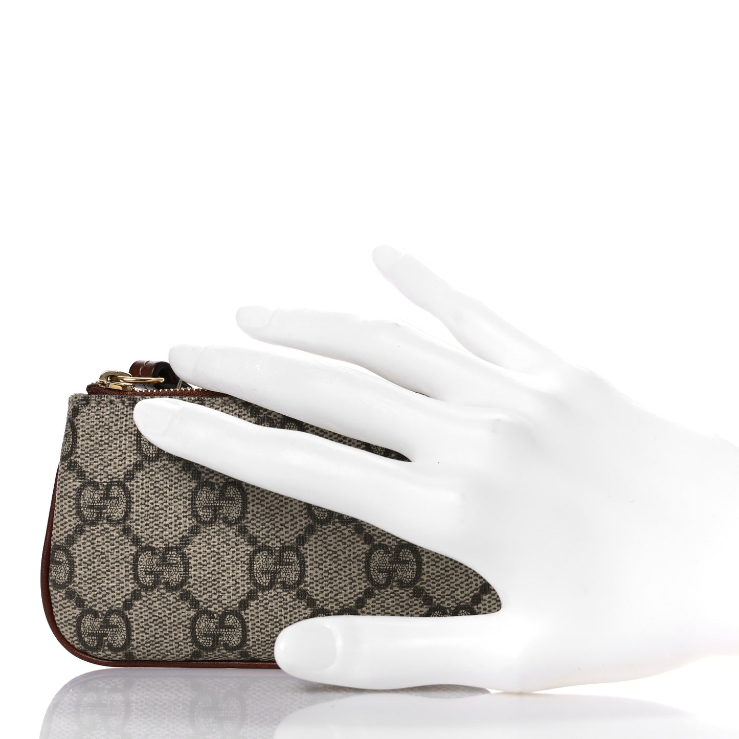 GG Supreme Monogram Key Case Beige Ebony Cuir