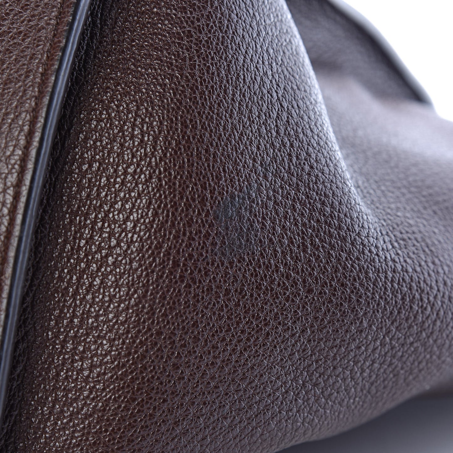 Shiny Grained Calfskin Medium Phantom Luggage Brown