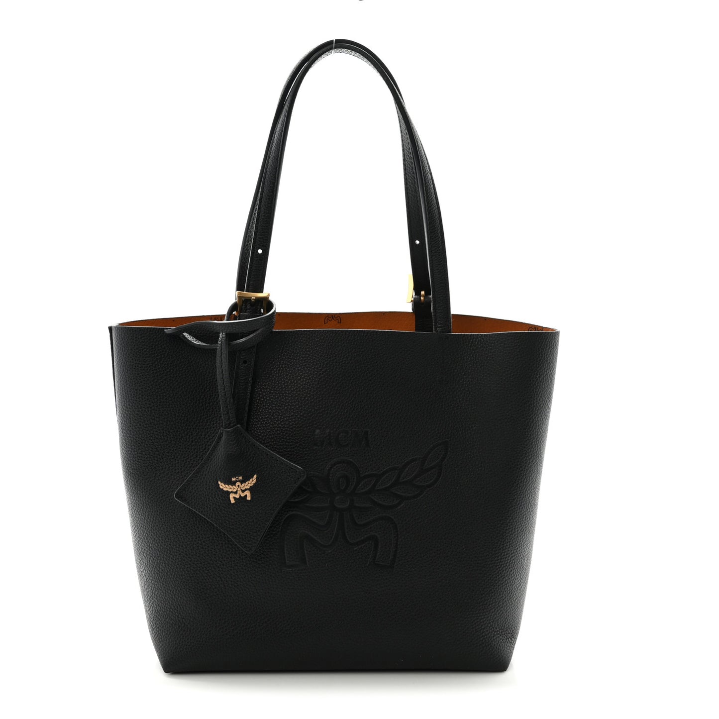 Grained Calfskin Mini Himmel Shopper Tote Black