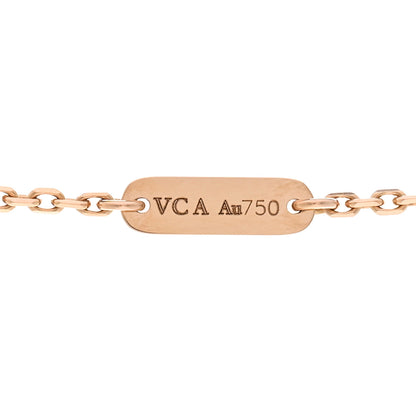 Van Cleef & Arpels 18K Rose Gold Diamond Mother of Pearl Vintage Alhambra Pendant Necklace 4 of 6