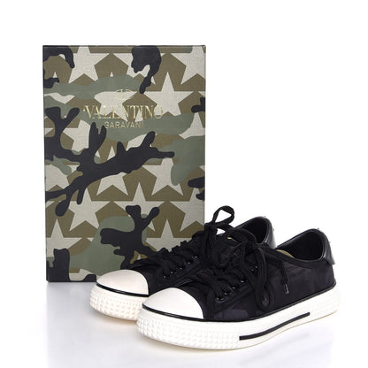 Valentino Garavani Nylon Twill Camustars Womens Low Sneakers 39.5 Black 8 of 8