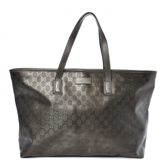 Gucci Imprime Monogram Medium Zippered Shopping Tote Pewter 1 of 12