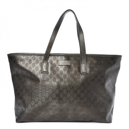 Gucci Imprime Monogram Medium Zippered Shopping Tote Pewter 1 of 12