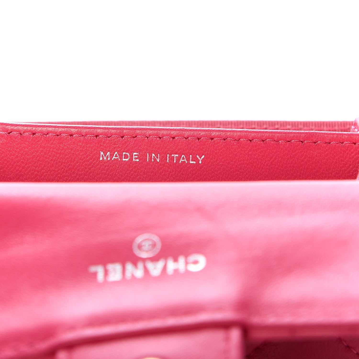 Chanel Lambskin Quilted Flap Card Holder Wallet Dark Pink 7 of 9