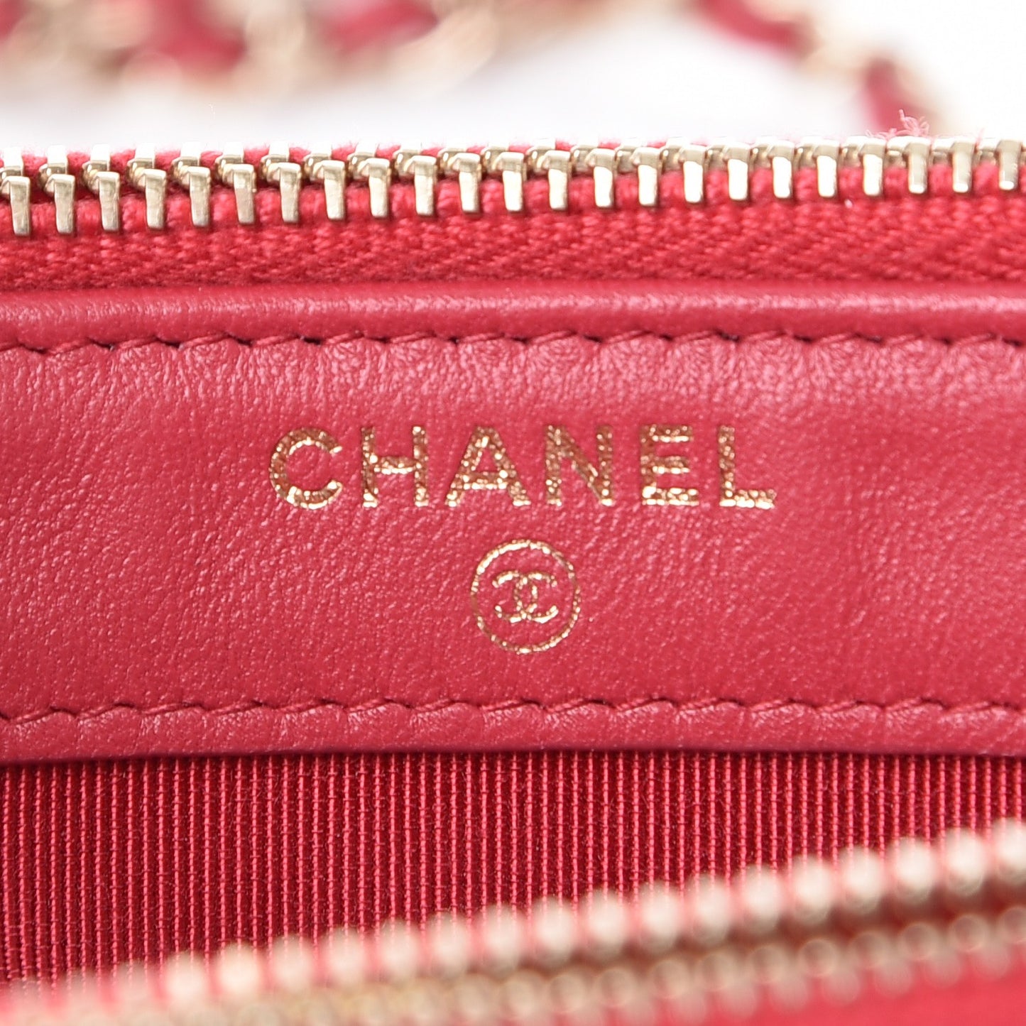 Lambskin Quilted Small Clutch With Chain Dark Pink