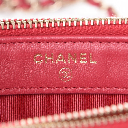 Chanel Lambskin Quilted Small Clutch With Chain Dark Pink 6 of 9