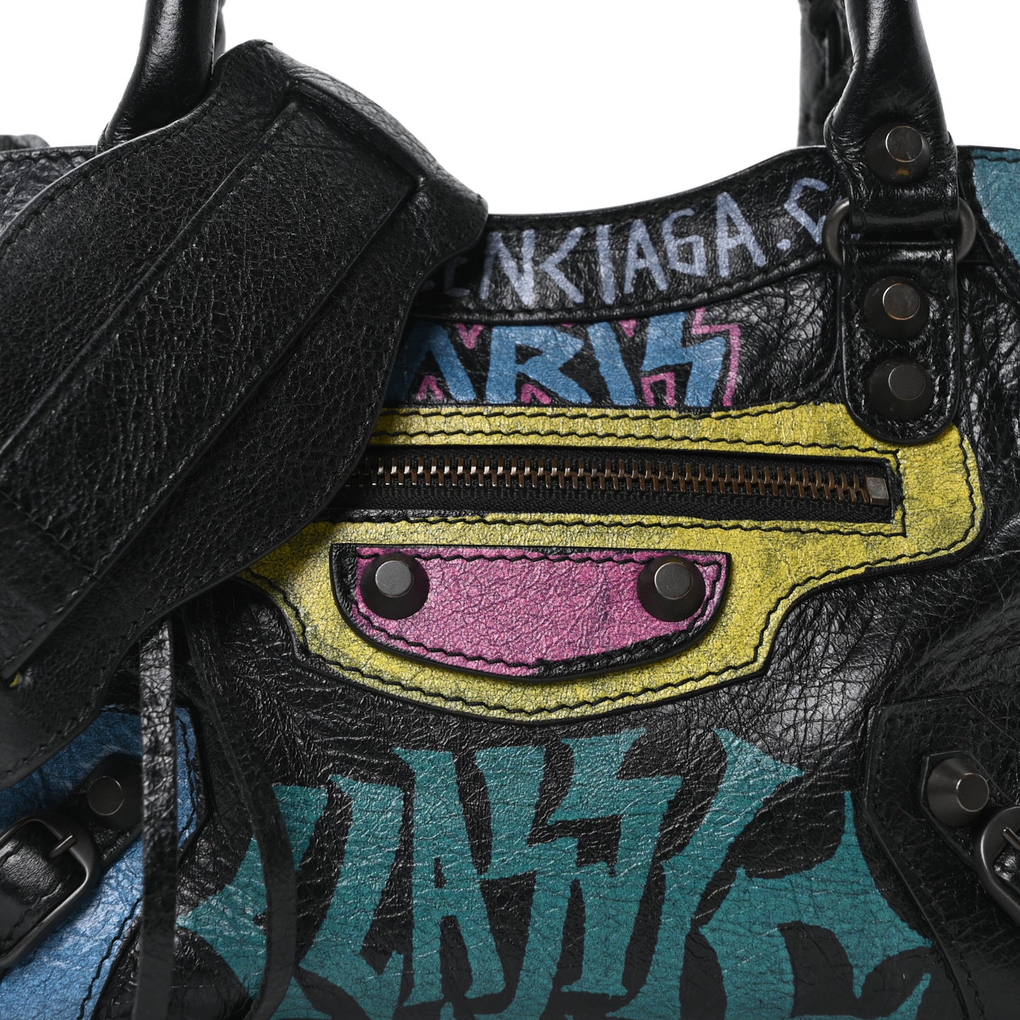 Agneau Arena Graffiti All Over Classic Hardware Mini City Black Multicolor