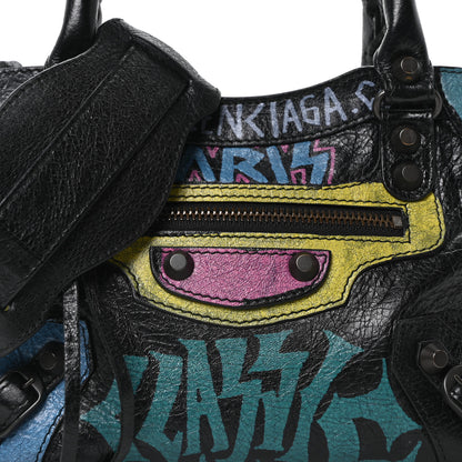 Balenciaga Agneau Arena Graffiti All Over Classic Hardware Mini City Black Multicolor 9 of 11