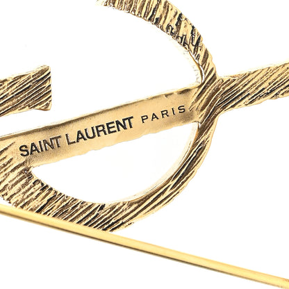 Saint Laurent Brass Cassandre Opyum YSL Twisted Brooch Gold 3 of 4