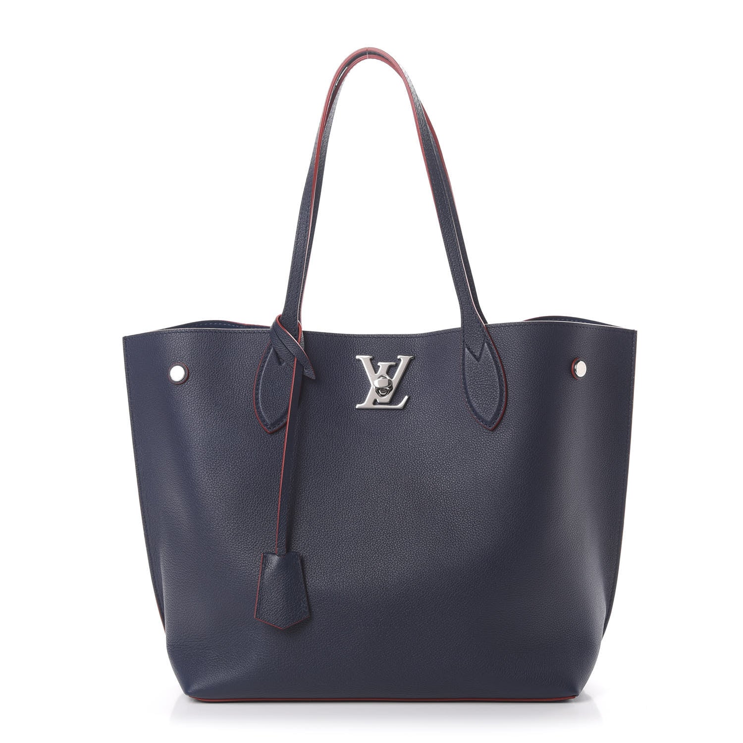 Louis Vuitton Calfskin Lockme Go Tote Marine Rouge 1 of 9